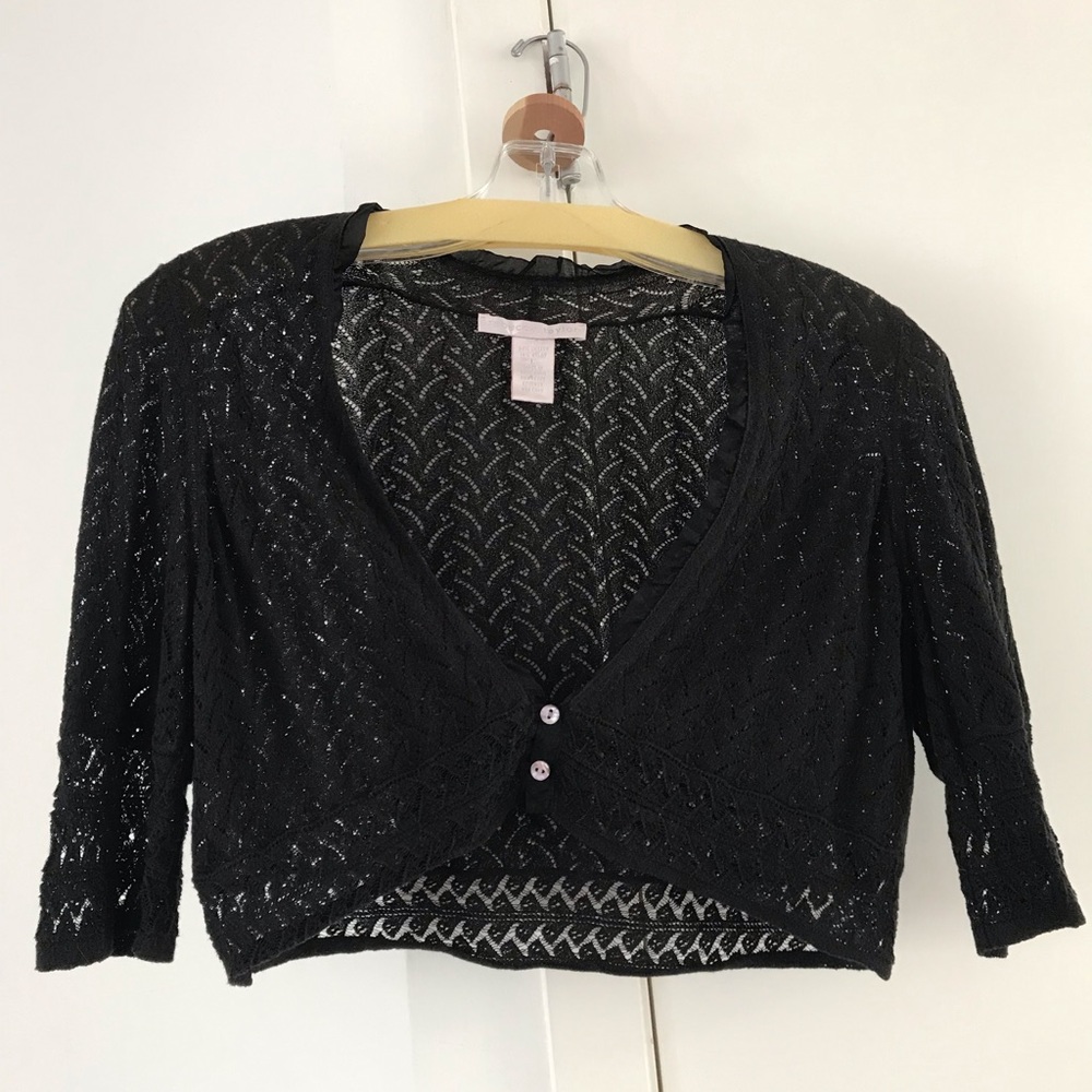 Rebecca Taylor crochet lace bolero sweater